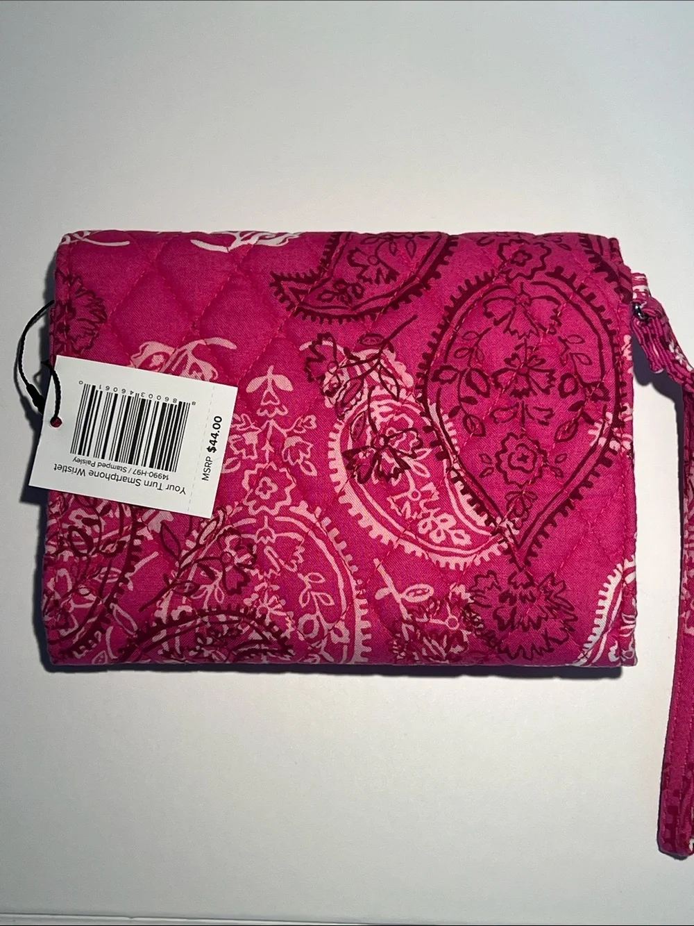 Vera Bradley Hot Pink Quilted Paisley Envelope Clutch